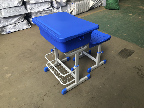 ABS深藍色單人課桌椅